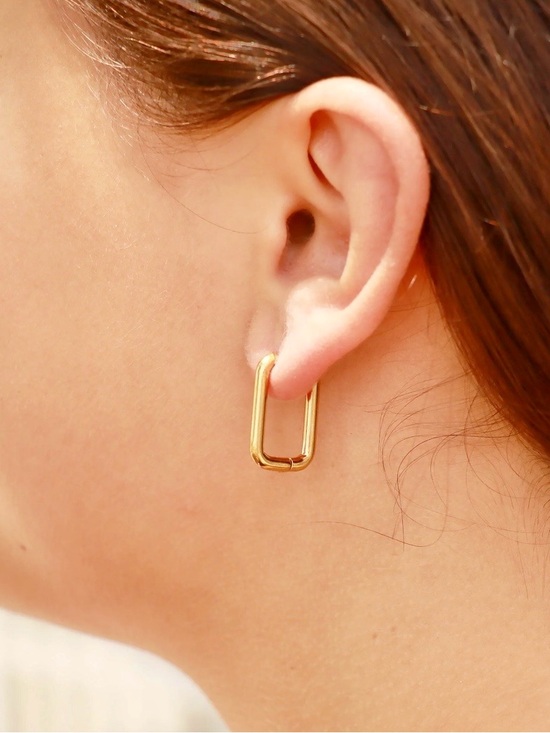 Jewelry - 14k Gold Filled Rounded Rectangle Huggie Earrings